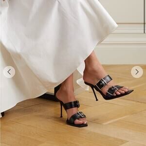 Alexander McQueen punk buckled leather heel sandal